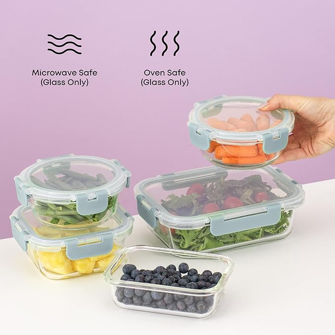 JoyJolt 24pc Borosilicate Glass Storage Containers - Image 7