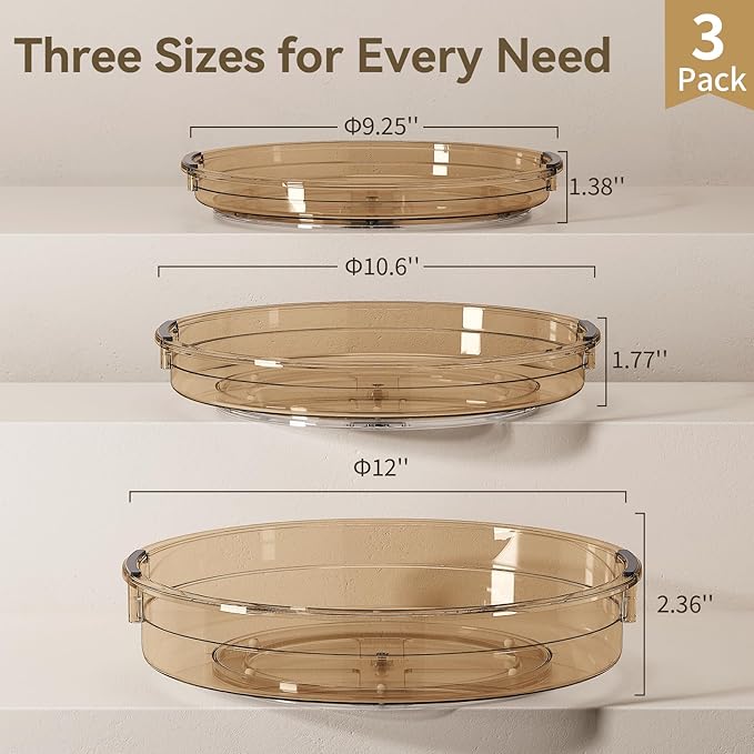 LAMU 3 Pack Lazy Susan Organizer Turntable - Image 6