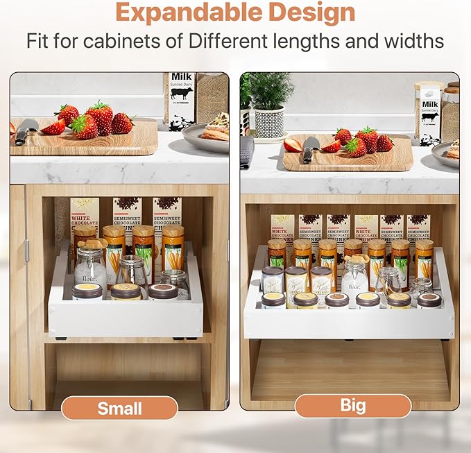 2 Pack Pull out Cabinet Organizer, Width Depth, - Image 8
