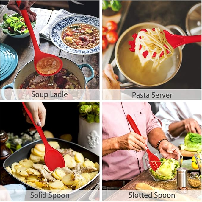 P&P CHEF Silicone Cooking Utensils Set of 7, Heat-proof Kitchen Utensils Set - Image 4