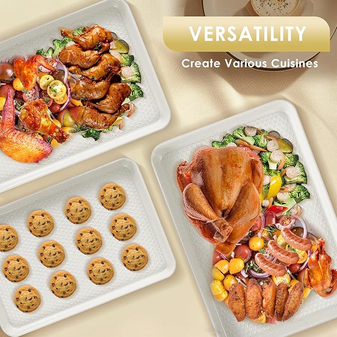 Baking Sheet Pan Set of 3, Nonstick Carbon Steel Cookie Sheets - Image 4