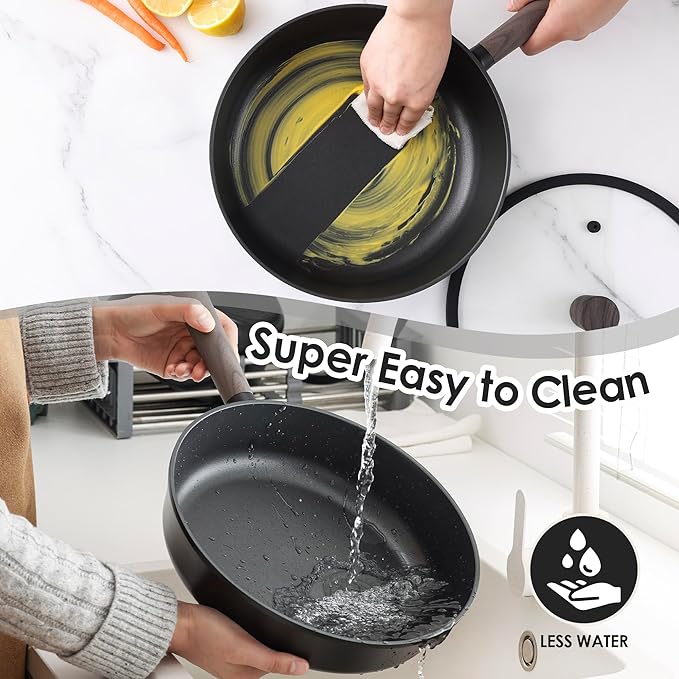 SENSARTE 15Pcs Nonstick Cookware Set Pots and Pans Set Kitchen Cooking Frying - Image 8