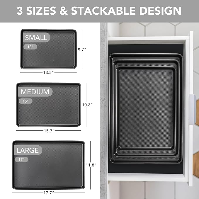 Tiawudi Baking Sheet Pan Set, 0.8mm Thick Heavy Duty Cookie Sheet - Image 2