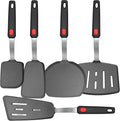 Mixed 5 Piece Silicone Spatula Set, 600F Heat-Resistant No-Melt Rubber Spatula by BodiCal