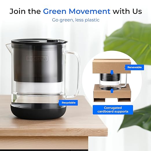Waterdrop PT-72BL Glass Water Filter Pitcher, Eco-Friendly, NSF/ANSI 53 - Image 3