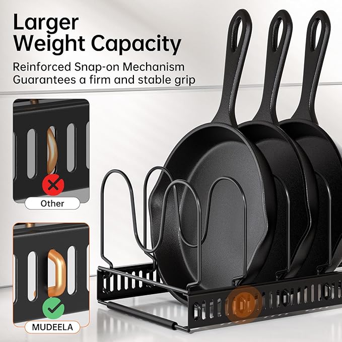 MUDEELA Pots and Pans Organizer Rack - Image 3