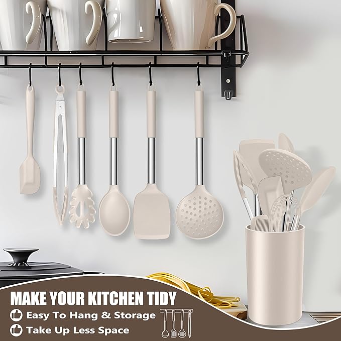 E-far 14 Pieces Silicone Cooking Utensils Set, Kitchen Utensils Set - Image 8