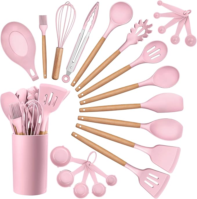 HaWare Kitchen Cooking Utensils Set, 23-Piece Silicone Kitchen Utensils Spatula by HaWare
