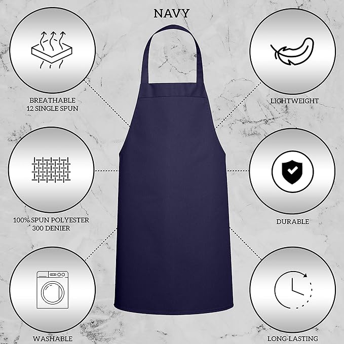 GREEN LIFESTYLE 12 Pack Professional Chef Apron – Grilling Aprons - Image 4
