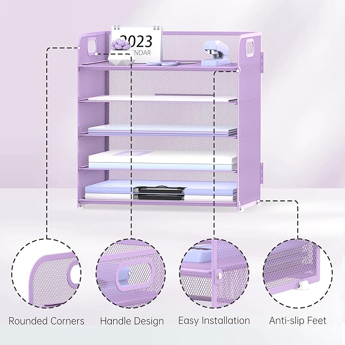 Supeasy 5 Trays Paper Organizer Letter Tray - Image 3