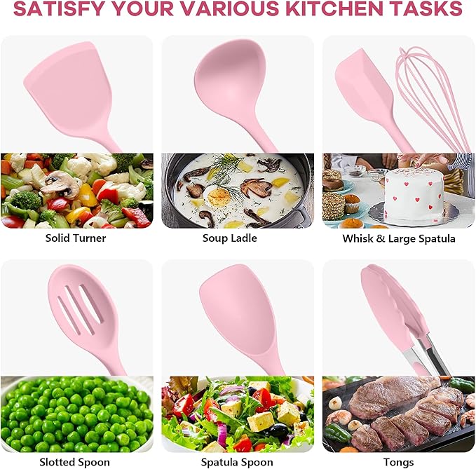 TeamFar Kitchen Cooking Utensils, 446°F Heat Resistant Kitchen Gadgets Tools - Image 5