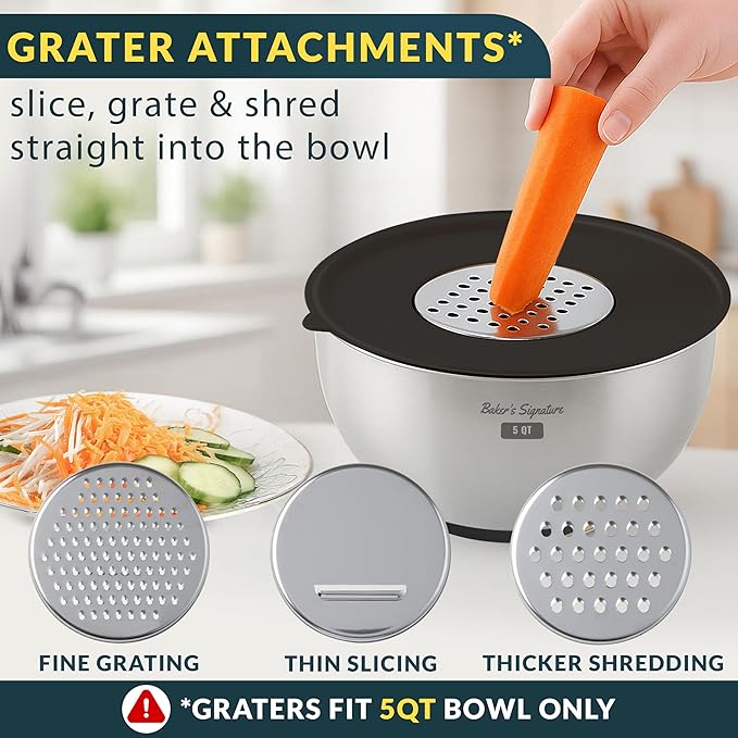 Baker's Signature Stainless Steel Mixing Bowls - Image 6