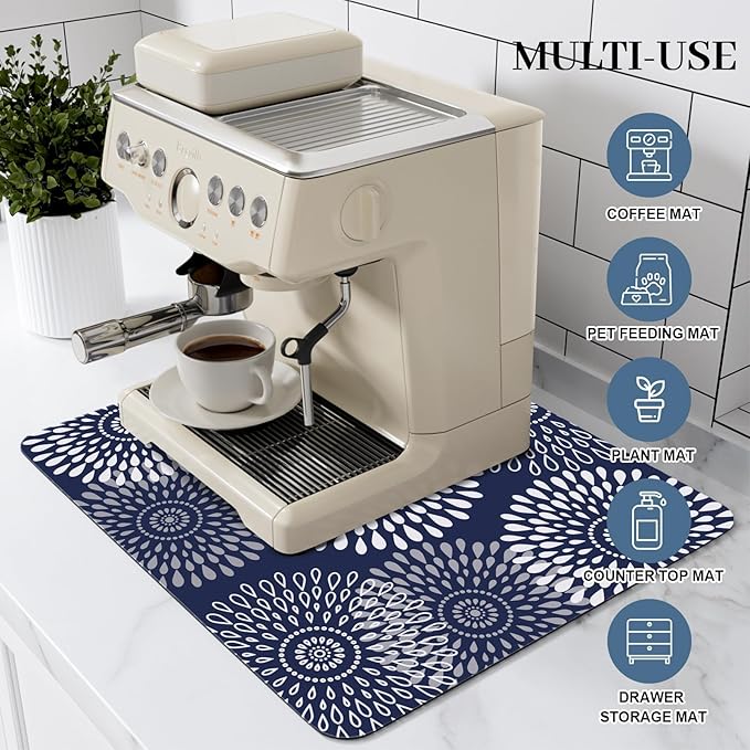 LuxStep Dish Drying Mat Super Absorbent Kitchen Counter Mat Rubber Backing - Image 3