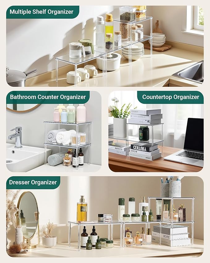 Bobomoment Acrylic Cabinet Organizer, Spice Rack Organizer - Image 2