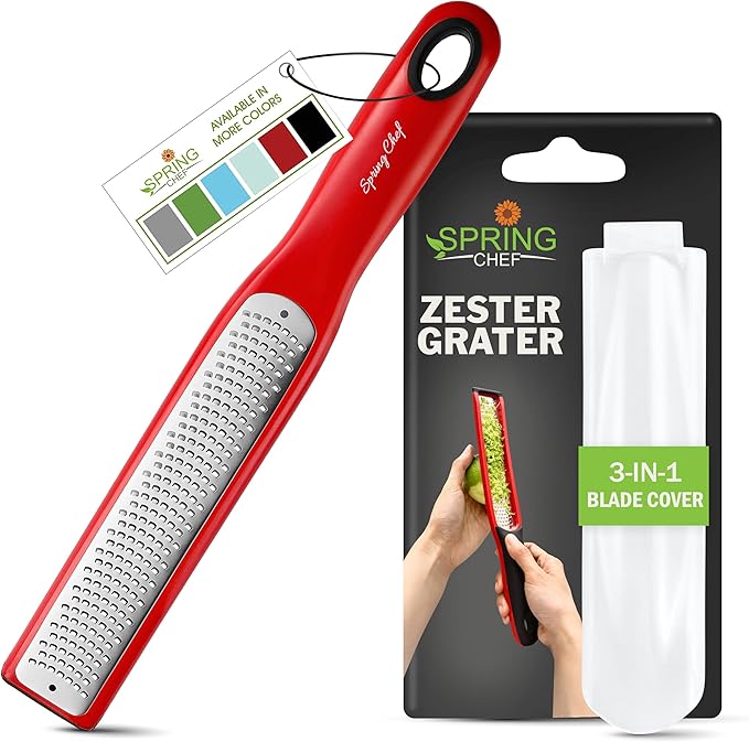 Spring Chef Premium Red Lemon Zester Grater by SpringChef