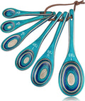 6pcs Measuring Spoons Set, Unique Pakkawood Measuring Spoons Includes 1/8 tsp by EsieHouzie