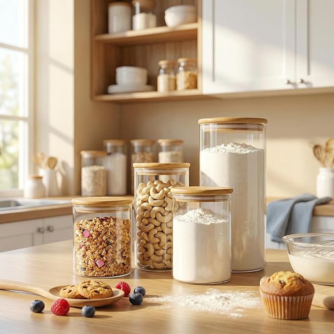 HomArtist Extra Large Glass Flour and Sugar Storage Containers - Image 2