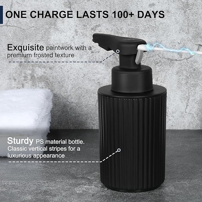 Automatic Soap Dispenser Foaming Touchless: 9oz Black Plastic - Image 3