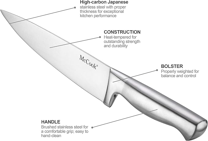 McCook® Knife Sets, German Stainless Steel Kitchen Knife Block Sets - Image 8