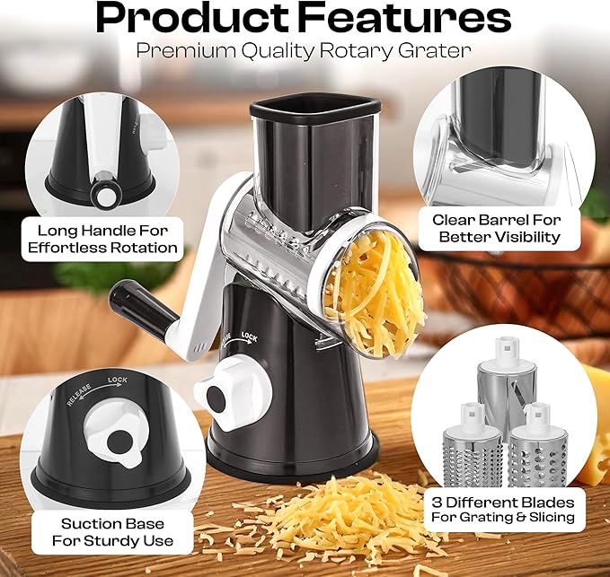 Rotary Cheese Grater Hand Crank - Image 6