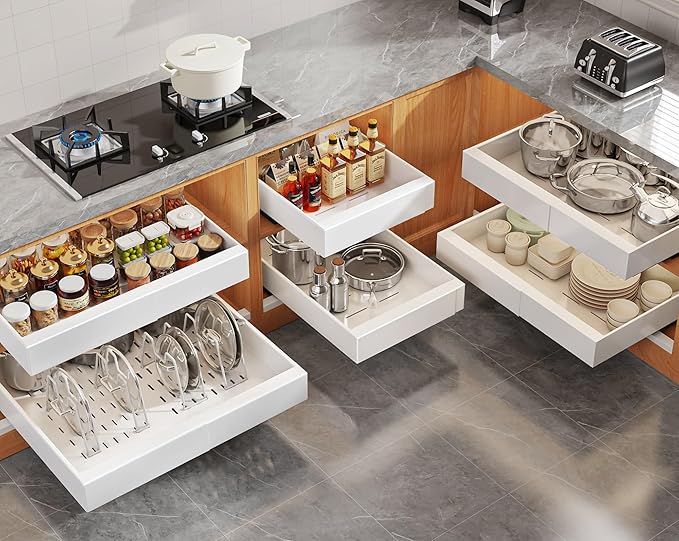 Seinloes 6Pack Expandable Pull Out Cabinet Organizer 21"Deep by Seinloes
