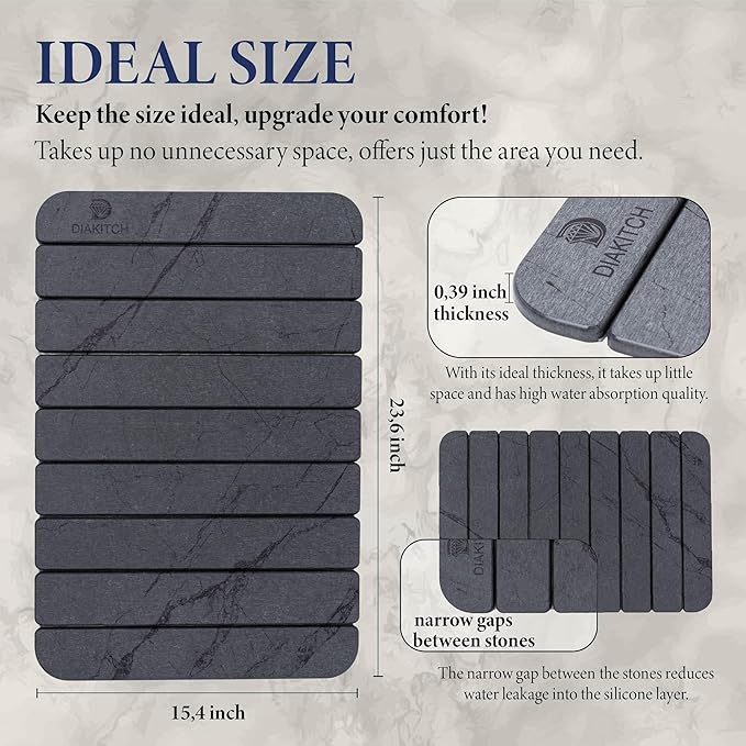 Stone Drying Mat for Kitchen Counter – Super Absorbent Stone Dish Drying Mat - Image 3