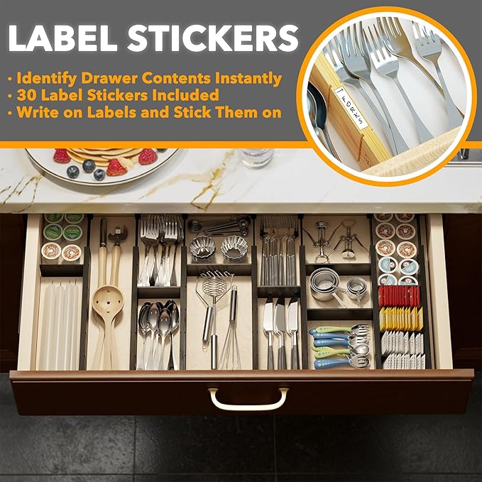 SpaceAid Bamboo Drawer Dividers - Image 3
