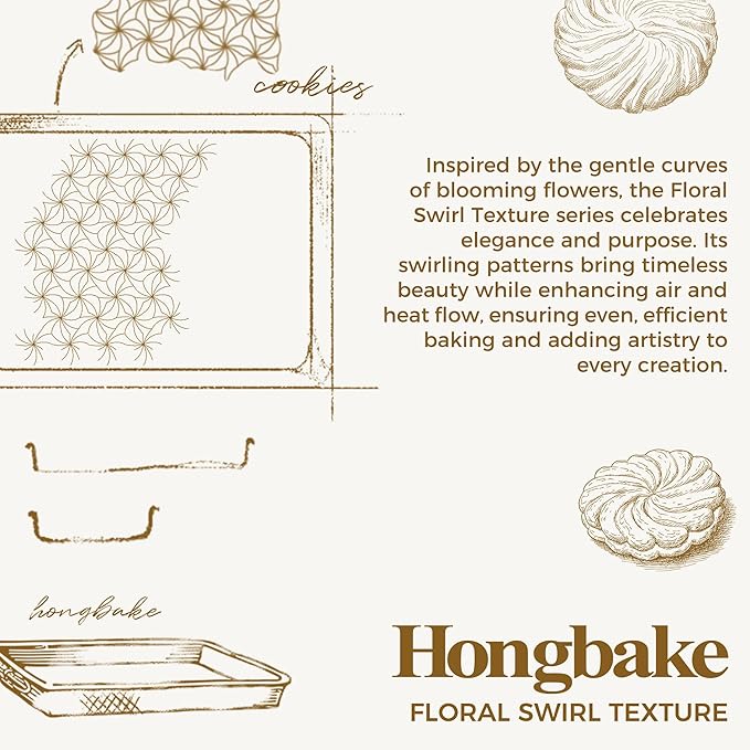 HONGBAKE Nonstick Baking Sheet Pan Set of 3, Cookie Sheets - Image 3