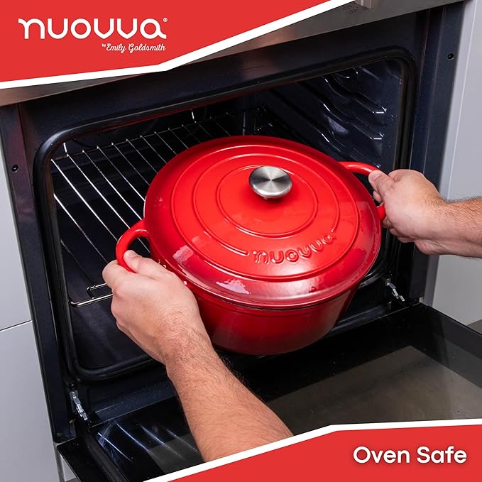 Cast Iron Dutch Oven with Lid – Non-Stick Ovenproof Enamelled Casserole Pot – - Image 3