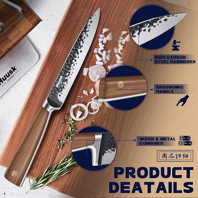 Huusk Kitchen Utility Knife 5.5" Paring Knife Ultra Sharp High Carbon Steel - Image 4