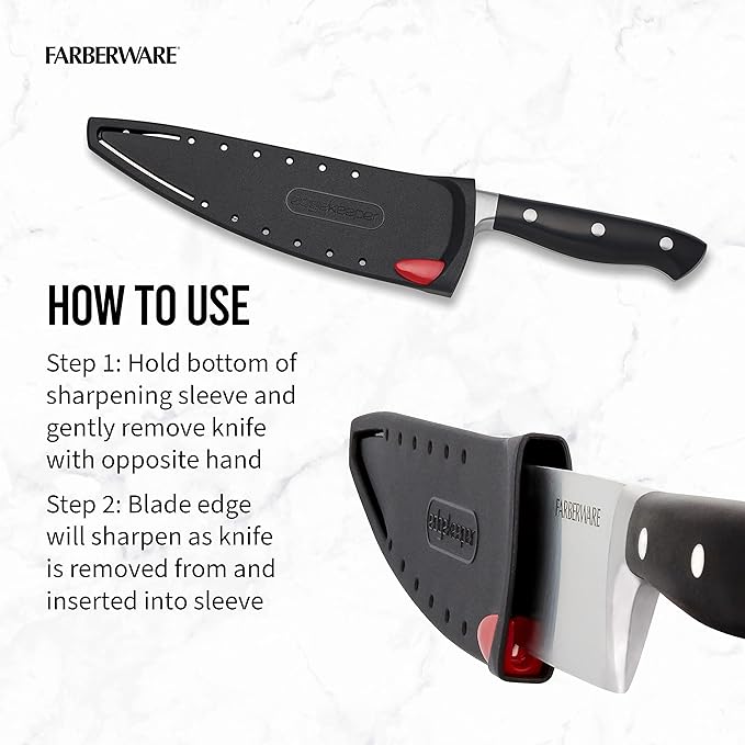 Farberware Edgekeeper 8-Inch Forged Triple Riveted Chef Knife - Image 4