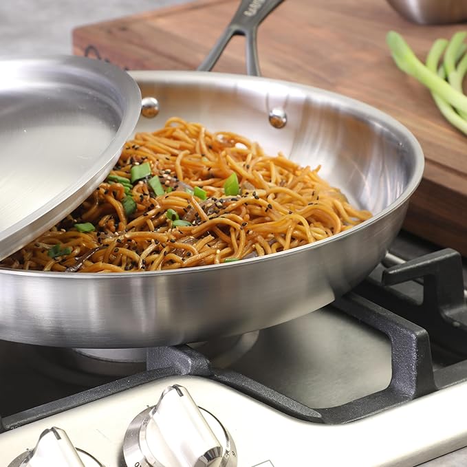 Babish 12-Inch Tri-Ply Stainless Steel Frying Pan - Image 6