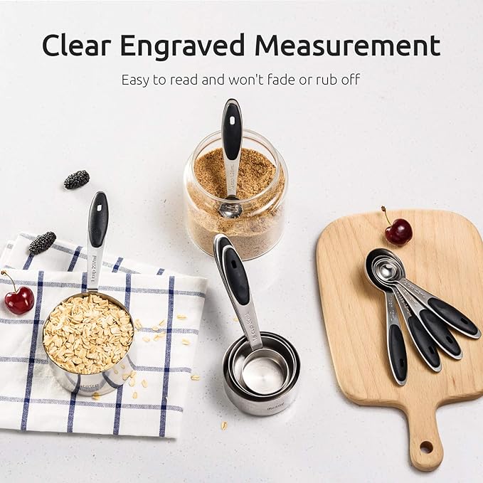 Measuring Cups : U-Taste 18/8 Stainless Steel Measuring Cups and Spoons Set of - Image 4