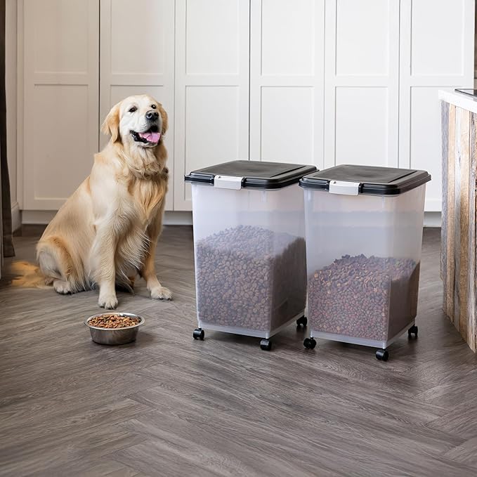 IRIS USA Airtight Dog Food Storage Container, Attachable Wheels, - Image 3