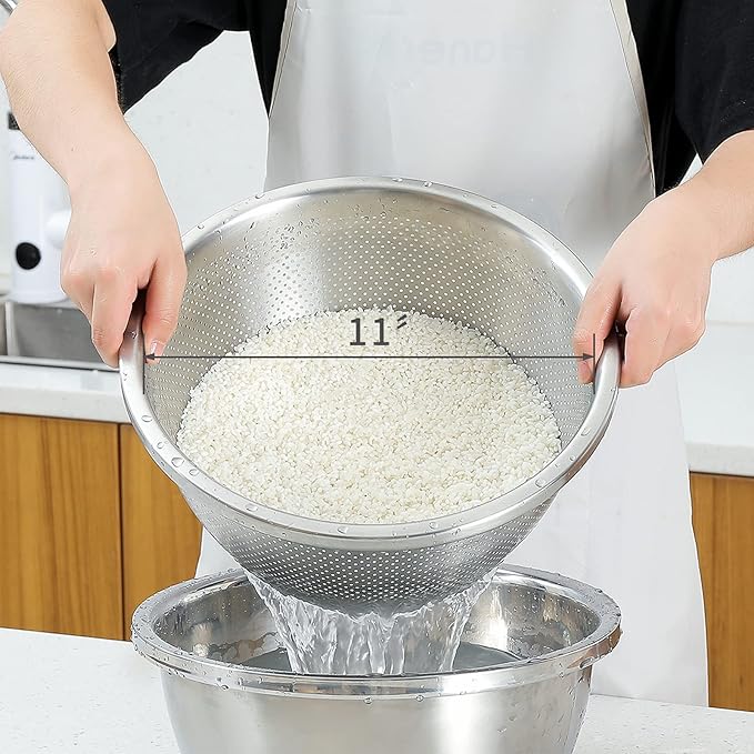 304 Stainless Steel Microporous Colander, 5QT Large Capacity - Image 6