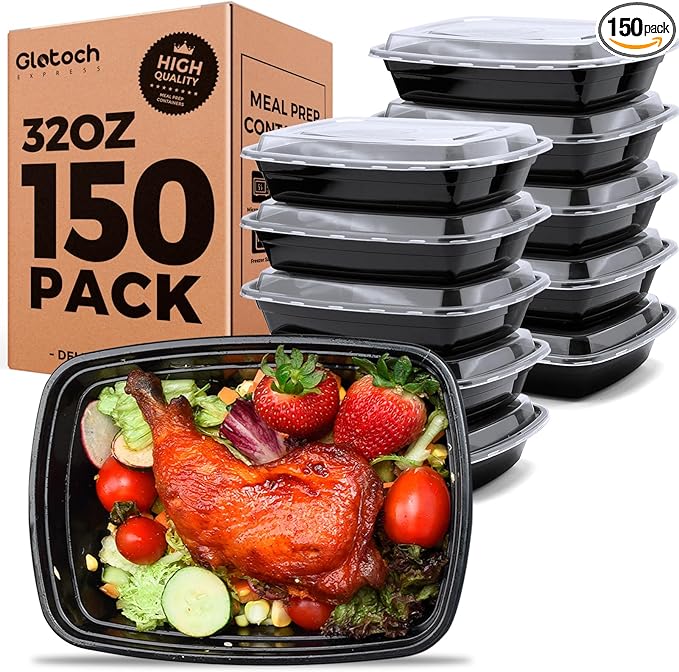 Glotoch Express 32oz 1-Compartment Meal Prep Containers by GlotochExpress