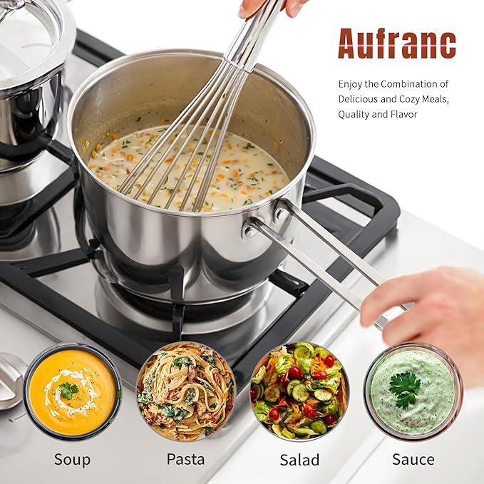 Aufranc Stainless Steel pots and pans set, 6 Piece Nonstick Kitchen Induction - Image 7