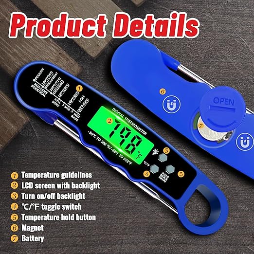 Stocking Stuffers for Men Women Adults: Meat Thermometer Digital, Instant Read - Image 4