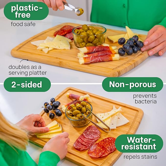 GREENER CHEF 15 Inch Bamboo Cutting Board - Image 5