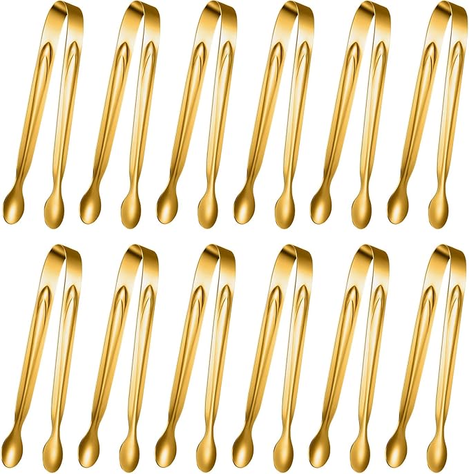 Gejoy 12 Pieces Mini Tongs Stainless Steel Small Sugar Serving Tongs by Unknown