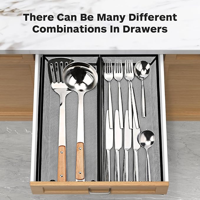 Smgmg Silverware Drawer Organizer, 2 Pack 14.7" X 6.1" X 2" Utensil Organizer - Image 5