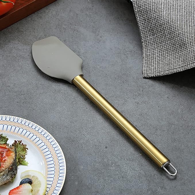 Gold Spatulas, Berglander Non-stick Silicone Flexible Scrapers Baking Mixing - Image 2