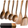 Wooden Spoons for Cooking, Nonstick Cooking Utensil Set by HEFILD