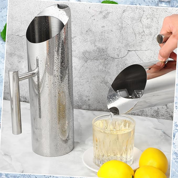 Funnymoom 6 Pack 53oz/1.5l Stainless Steel Water Pitcher Modern Metal Pitcher - Image 4
