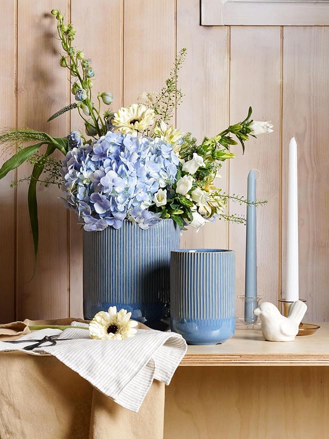 LE TAUCI Utensil Holder for Kitchen Counter, 7.3"+5.4" Fluted Ceramic Utensil - Image 5