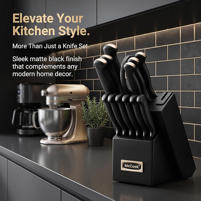 McCook® Knife Sets, German Stainless Steel Knife Block Sets - Image 8