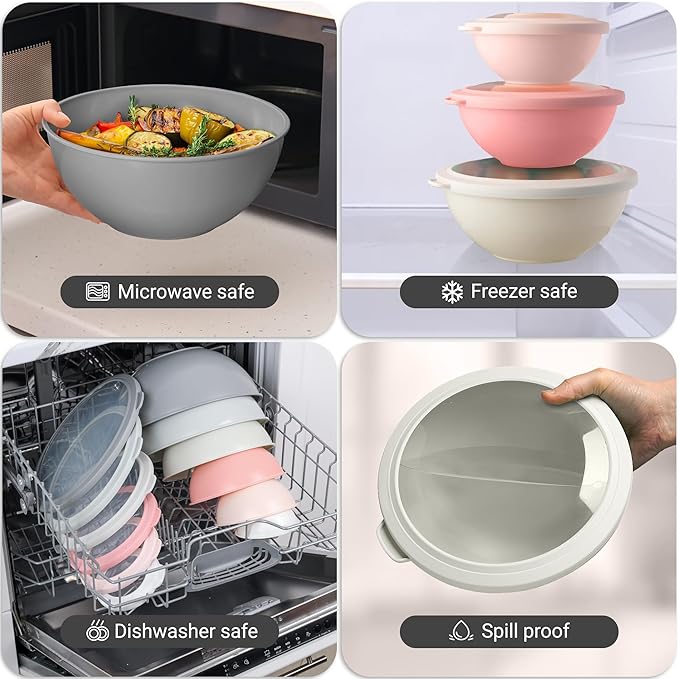 Zulay Kitchen 12 Piece Plastic Mixing Bowls - Image 7