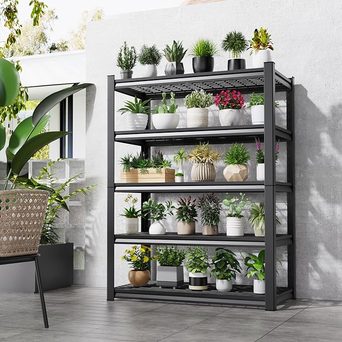72"Hx59"Wx20"DGarage Shelving-2500 lbs 5 Tier Storage Shelves, Adjustable Heavy - Image 8