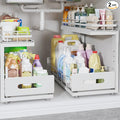 Under Sink Organizer Upgrade To Professional Rails, 2-Tier Dual Pull Out by UnderSinkOrganizer