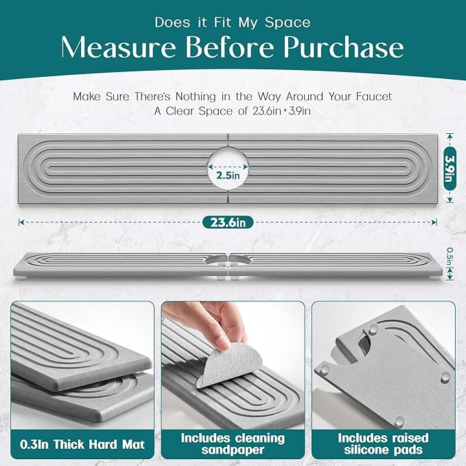eormoe Kitchen Faucet Absorbent Mat - Image 2